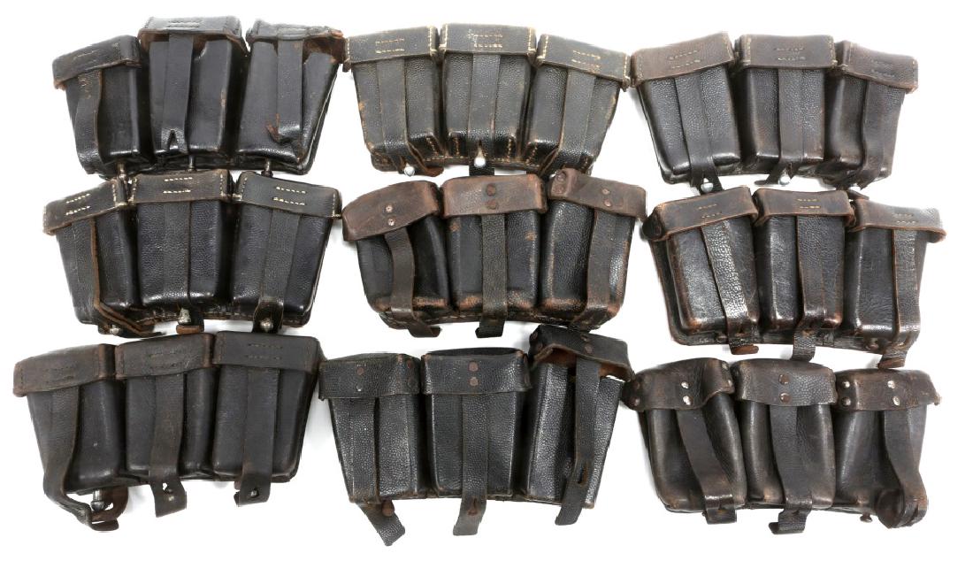 WWII GERMAN ARMY MAUSER AMMO POUCH LOT OF 9: WWII GERMAN ARMY MAUSER AMMO POUCH LOT OF 9 Various dates and maker marks.