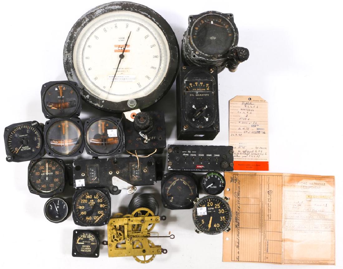 US WWII AIRCRAFT GAUGE & SWITCH LOT OF 17: US WWII AIRCRAFT GAUGE & SWITCH LOT OF 17 WWII Aircraft Gauges & Switches. 1- Altimeter. 1- Oil Level Gauge. 2- Bank Indicator and much more.