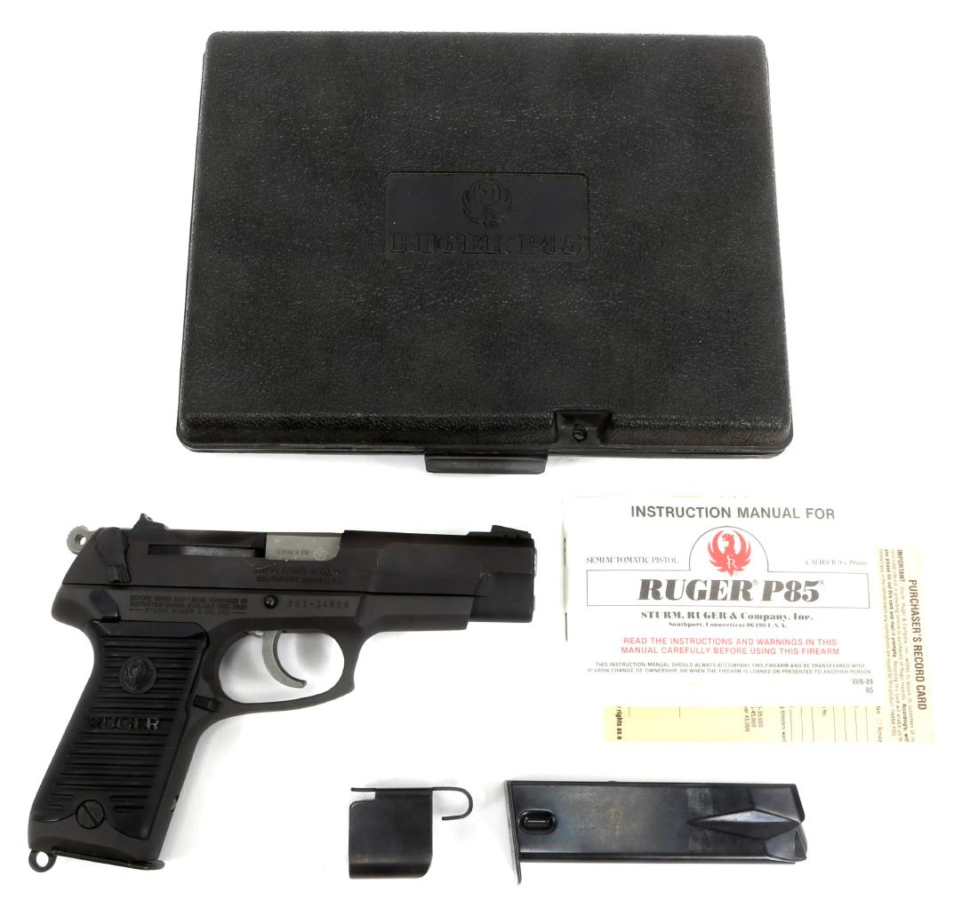 RUGER MODEL P85 9mm PISTOL: RUGER MODEL P85 9mm PISTOL 2- Magazines Model: P85 Caliber / Gauge: 9mm Barrel Length: 4.5" Serial Number: 301-14998