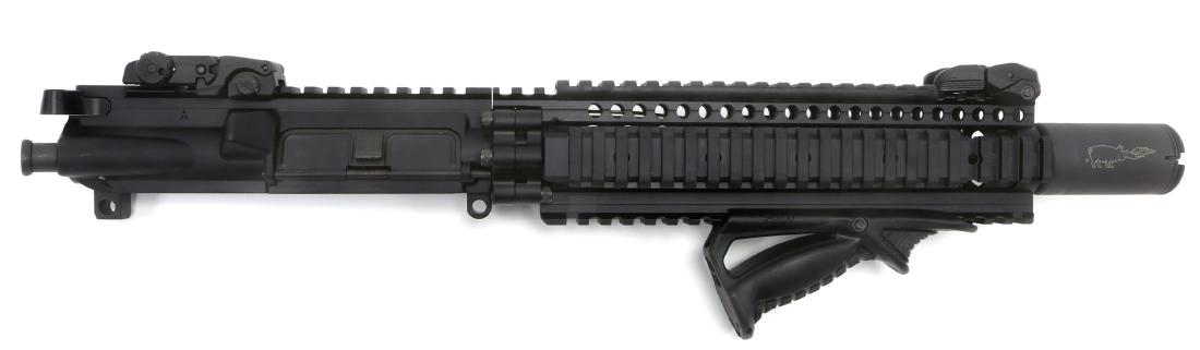 ANCHOR HENRY AR-15 .300 BLK OUT UPPER RECIEVER: ANCHOR HENRY AR-15 .300 BLK OUT UPPER RECIEVER Daniel Defense quad rail, FAB & Magpul folding sights. FAB Front grip and Noveske KX3 flash suppressor & .300 BLK Out barrel. Model: AR-15 Caliber / Gaug