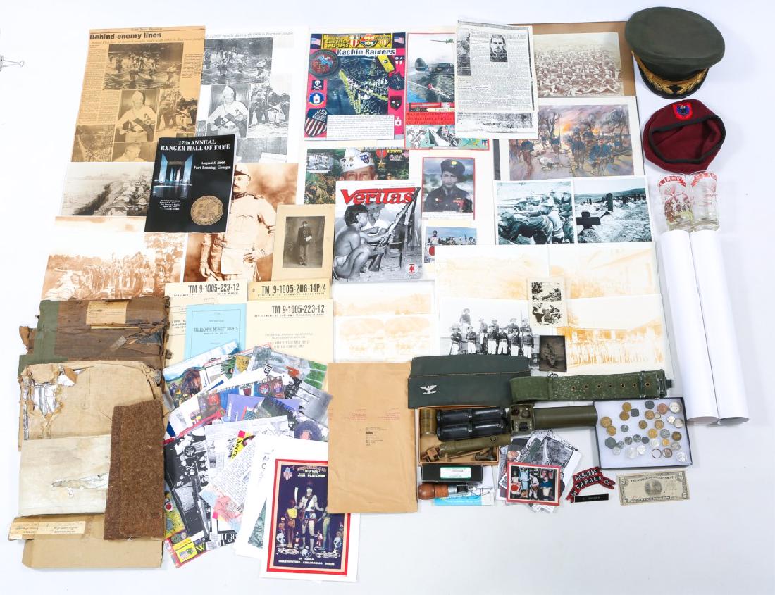 US MILITARY & SOUVENIR MIXED ITEM LOT: US MILITARY & SOUVENIR MIXED ITEM LOT Military technical manuals for M1903A4, M14, M1908 & M1913. Two US Army paratrooper souvenir glasses, 14 photographs & reprints (WWI era) including one of Teddy R