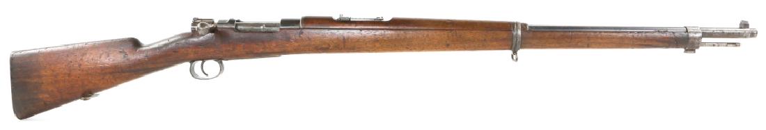 1895 CHILEAN LOEWE MODEL 1895 RIFLE 7X57mm: 1895 CHILEAN LOEWE MODEL 1895 RIFLE 7X57mm Non import marked. Non-matching serial numbers. Stock cartouche marked 1895. Model: 1895 Caliber / Gauge: 7x57 Barrel Length: 29.1" Serial Number: C6075