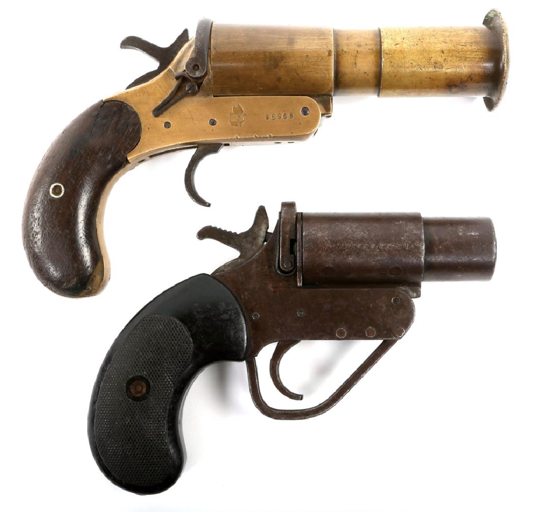 BRITISH FLARE GUN LOT OF 2: BRITISH FLARE GUN LOT OF 2