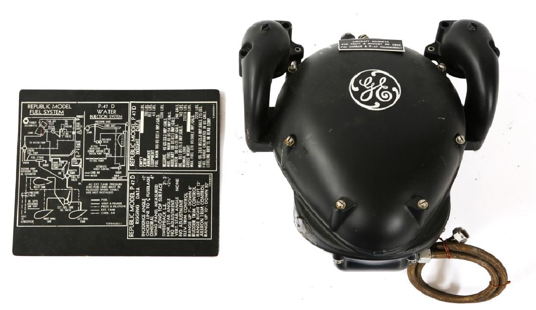 WWII US GENERAL ELECTRIC AIRCRAFT MAGNETO: WWII US GENERAL ELECTRIC AIRCRAFT MAGNETO Type S18RG-1, designed for use on the Pratt & Whitney R-2800 engine used on several WWII era aircraft. Size: 12"