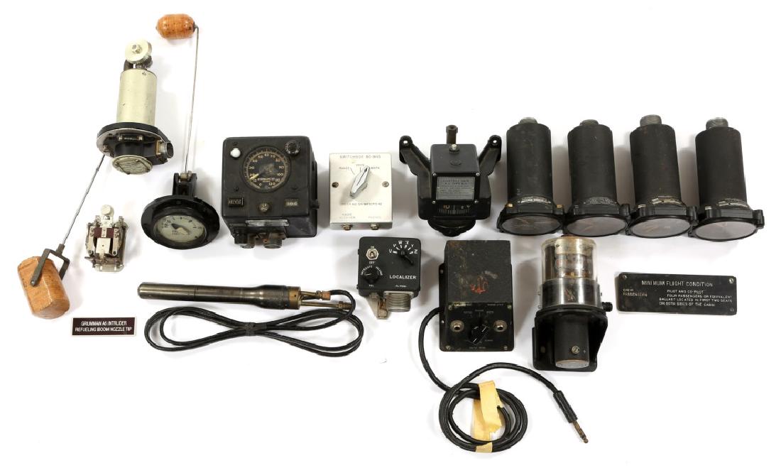 WWII US AIRCRAFT INDICATOR LOT OF 16: WWII US AIRCRAFT INDICATOR LOT OF 16 Various instruments, indicators, and gauges for WWII era aircraft including cowl flap indicator for B-26, altitude, airspeed, rate of roll, manifold pressure, turn