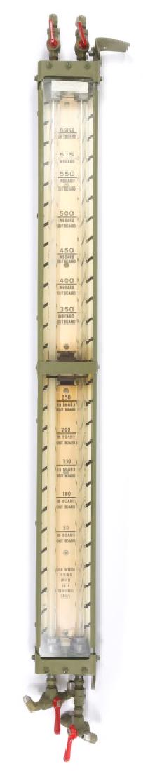WWII US B-24 LIBERATOR BOMB BAY FUEL GAUGE & LEVEL: WWII US B-24 LIBERATOR BOMB BAY FUEL GAUGE & LEVEL WWII US B-24 Liberator bomb bay fuel gauge & level. Size: 50"x6"