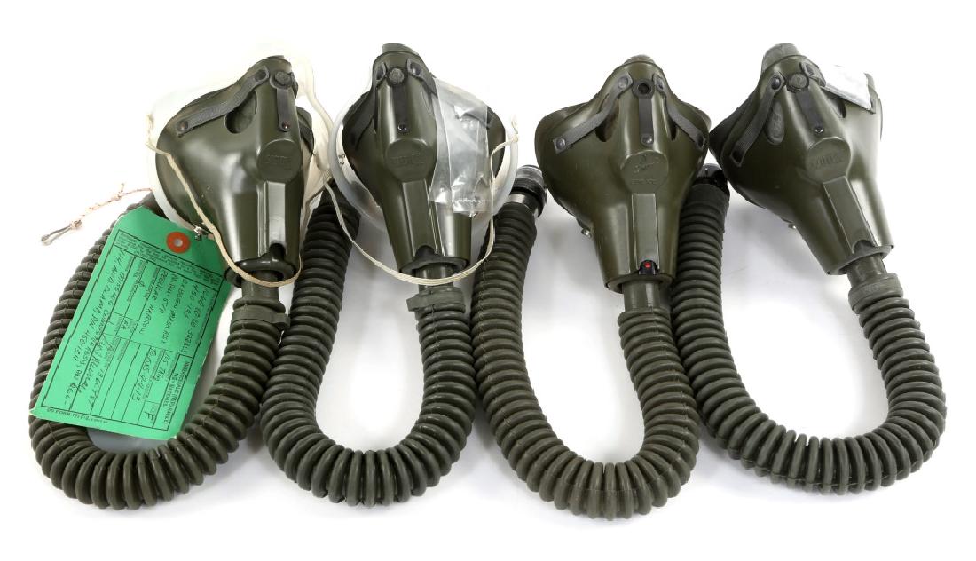 USAF MBU-5/P JET PILOT OXYGEN MASK LOT OF 4: USAF MBU-5/P JET PILOT OXYGEN MASK LOT OF 4 MBU-5/P without harness or bayonet. Circa 1980's. Size: Regular
