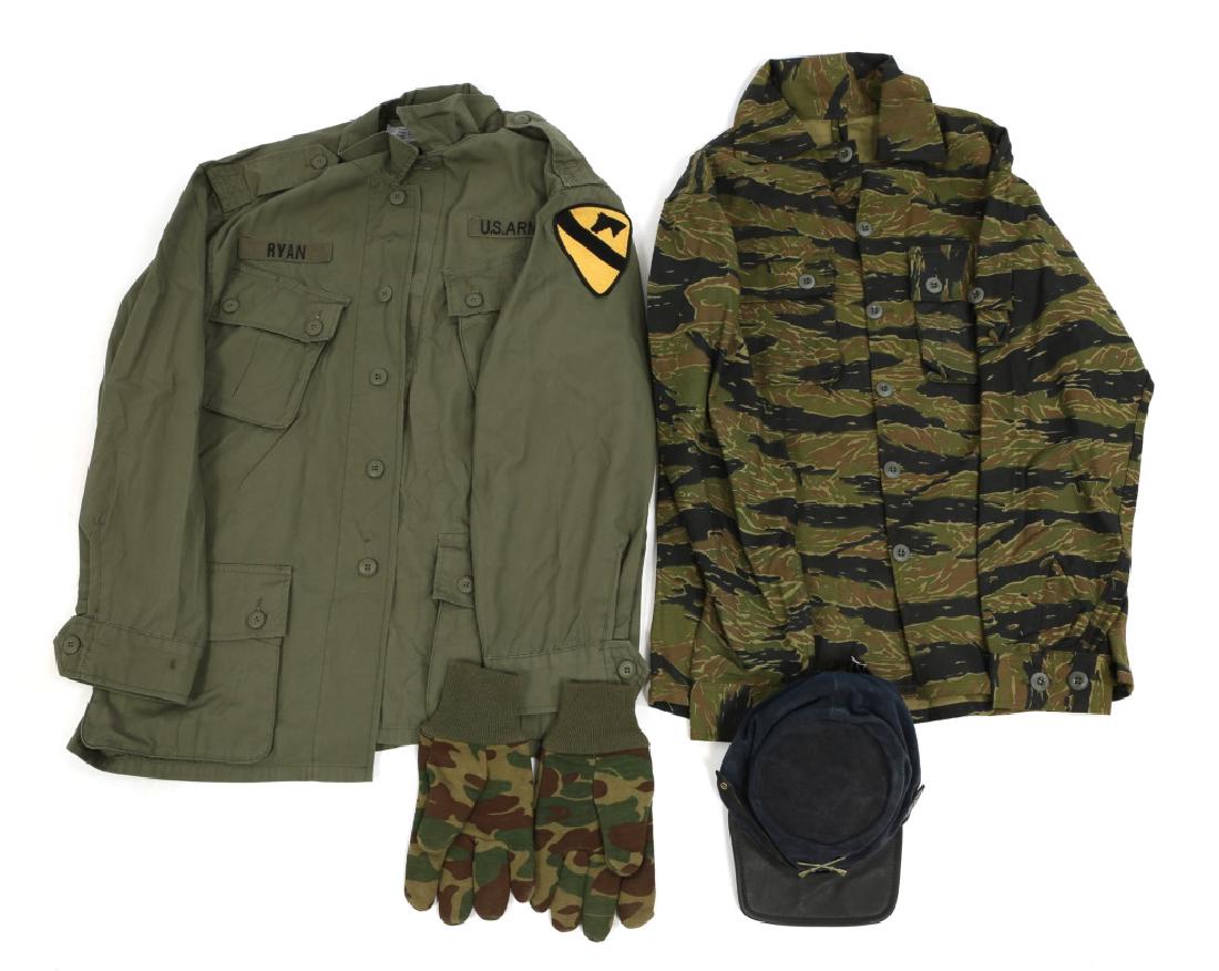 VIETNAM WAR MODERN PRODUCTION LOT OF 4: VIETNAM WAR MODERN PRODUCTION LOT OF 4 Includes modern production Vietnam War Type 1 jungle jacket , size XL, with 1st Cavalry patch. Modern production Civil War infantry cap, and modern production Vi