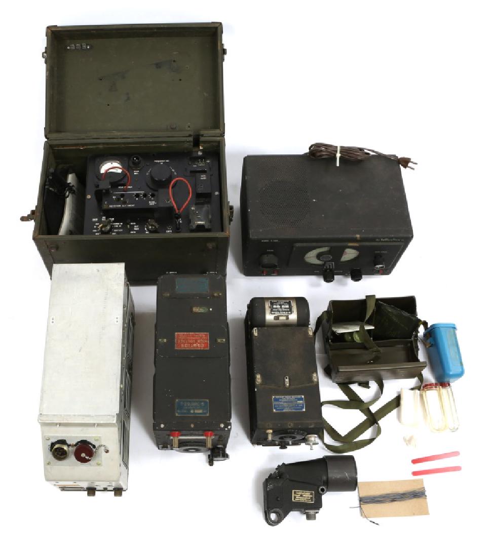 WWII US RADIO EQUIPMENT MIXED LOT: WWII US RADIO EQUIPMENT MIXED LOT Includes Hallicrafters model S-38B radio, Type CBY-46104 aircraft radio receiver, T-20 ARC-5 & T-23 ARC-5 radio transmitters and more. Size: 15"x10"x10"