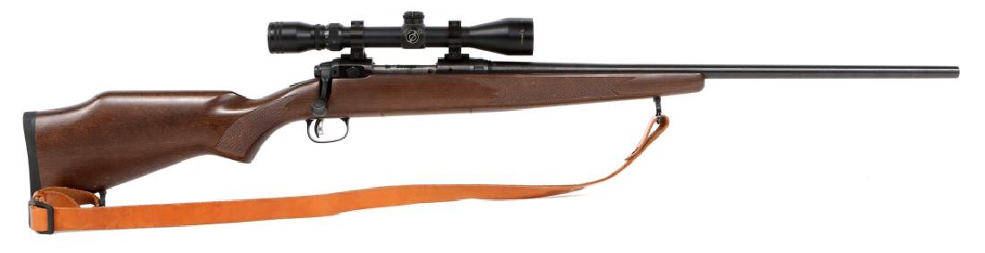 SAVAGE MODEL 10 270 WSM RIFLE: SAVAGE MODEL 10 270 WSM RIFLE Wood stock. Leather sling. Simmons 3-9x40 scope and rings. Model: 10 Caliber / Gauge: .270 WSM Barrel Length: 24" Serial Number: G287829