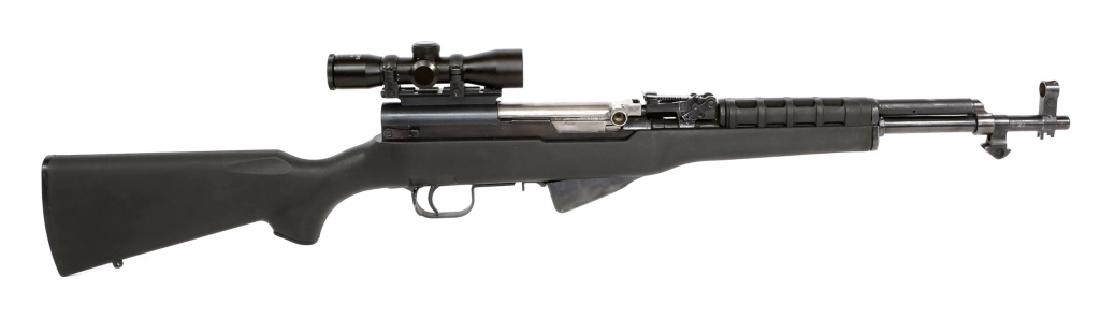 NORINCO FACTORY 36 SKS 7.62X39mm RIFLE: NORINCO FACTORY 36 SKS 7.62X39mm RIFLE Imported by CJA. Manufactured by Norinco at Factory 36. Leapers 4x25mm scope, clear optics. Sporterized. Model: SKS Caliber / Gauge: 7.62x39mm Barrel Length: 16.