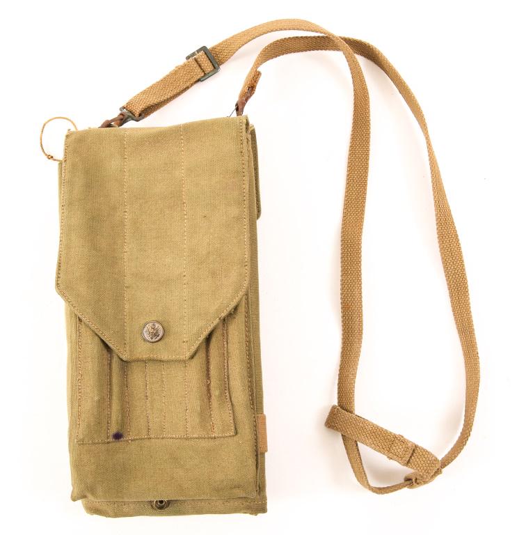 WWI US ARMY AEF OFFICER MAP CASE DATED 1917: WWI US ARMY AEF OFFICER MAP CASE DATED 1917 WWI US Army Officer canvas / Eagle snaps map case by Mills July 1917. Some content, pencils, ruler, notebooks, map of France " environ de Vanne ".