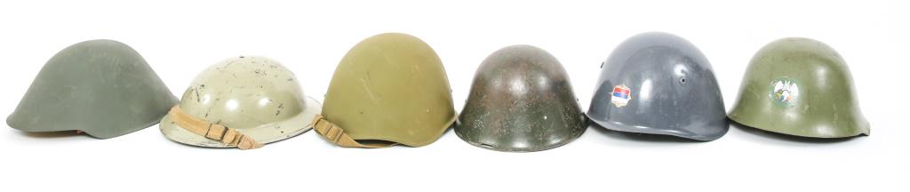 WORLD MILITARY COMBAT HELMET LOT OF 6: WORLD MILITARY COMBAT HELMET LOT OF 6 World Military combat helmet lot of 6. Serbia, Russia, Bulgaria, Britain, East Germany, Yugoslavia.