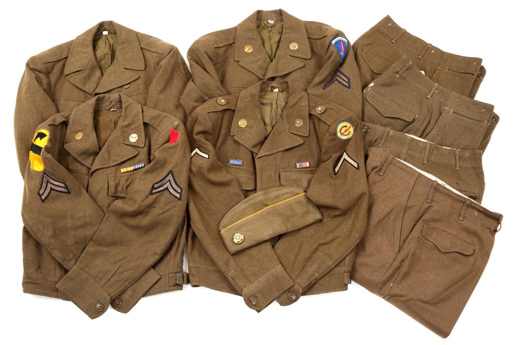 KOREAN WAR US ARMY DRESS UNIFORM & PANTS MIXED LOT: KOREAN WAR US ARMY DRESS UNIFORM & PANTS MIXED LOT Post WWII to Korean War, US Armed Forces dress uniform and pants mixed lot. Size: Small - Medium - Large