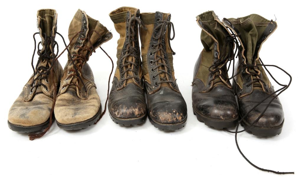 VIETNAM WAR US ARMY COMBAT JUNGLE BOOTS LOT OF 3: VIETNAM WAR US ARMY COMBAT JUNGLE BOOTS LOT OF 3 Size: 5R - 6.1/2 - 8R