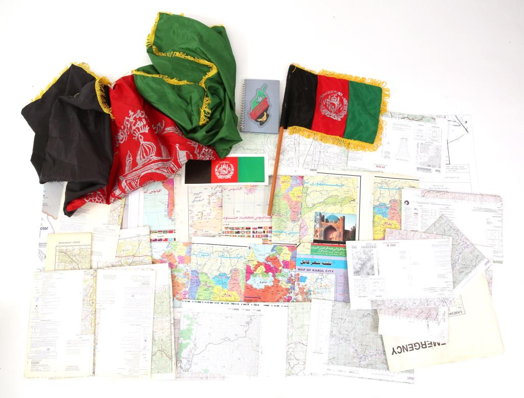 GULF WAR AFGHANISTAN MAP & FLAG LOT: GULF WAR AFGHANISTAN MAP & FLAG LOT US & Afghanistan maps of Afghanistan, and 2 Afghanistan flags.