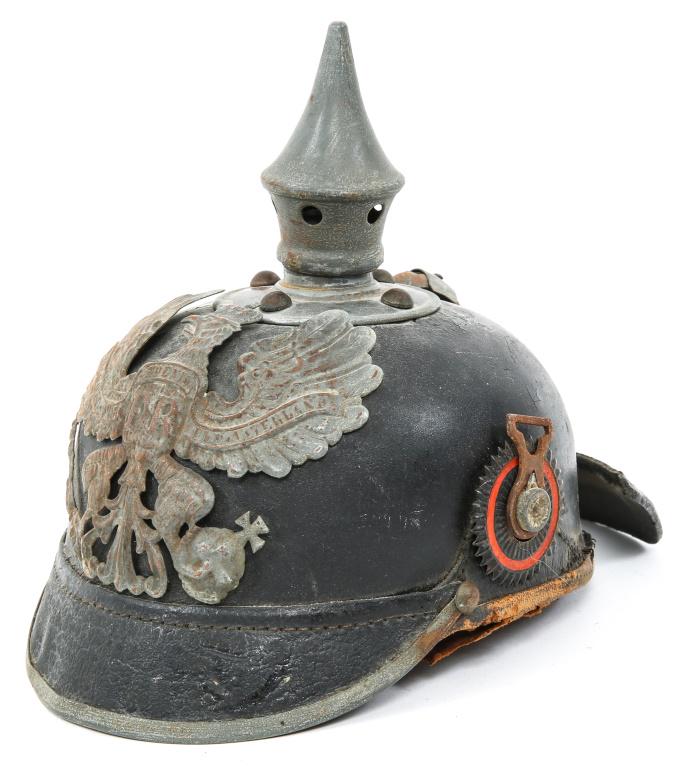 WWI IMPERIAL GERMAN M15 PICKELHAUBE SPIKE HELMET: WWI IMPERIAL GERMAN M15 PICKELHAUBE SPIKE HELMET Imperial German M1915 Prussian Pickelhaube helmet.