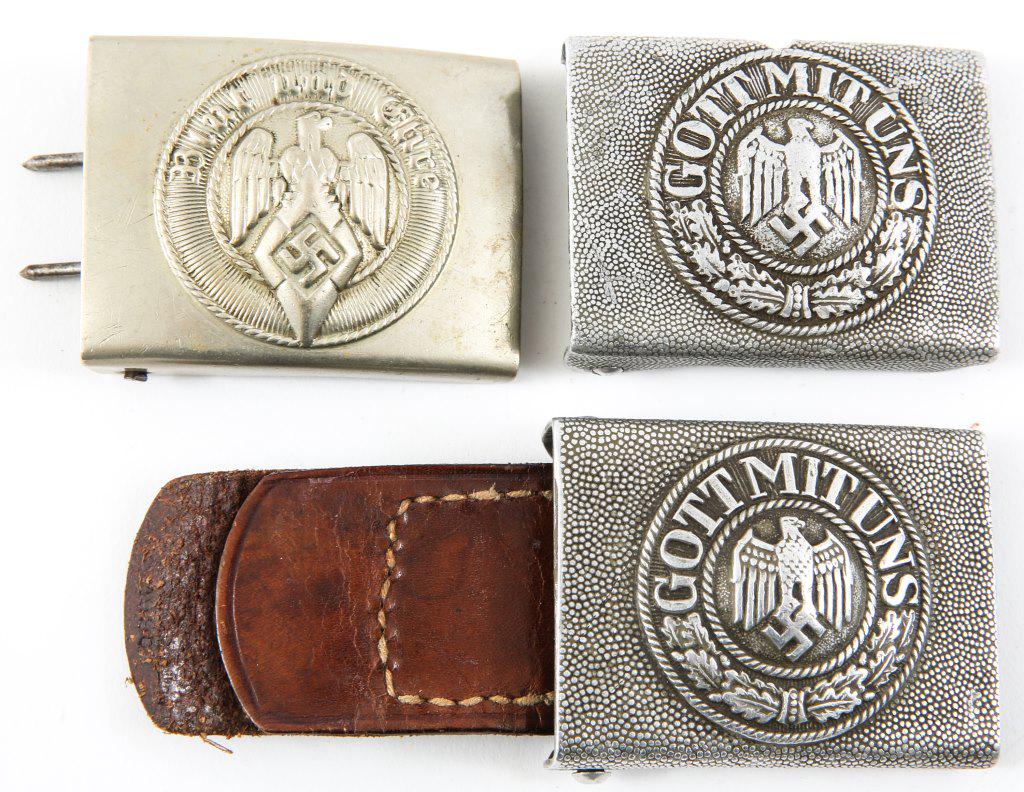 WWII GERMAN ARMY & HITLER YOUTH BELT BUCKLE LOT: WWII GERMAN ARMY & HITLER YOUTH BELT BUCKLE LOT WWII German Army belt buckle lot of 2 and WWII Hitler Youth belt buckle.