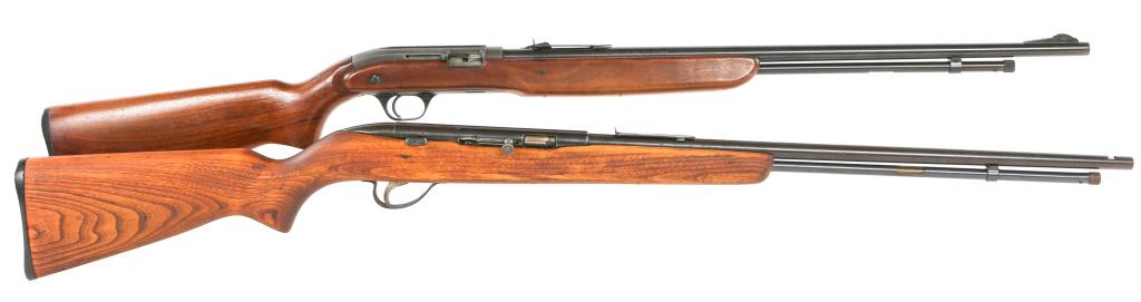 SEARS ROEBUCK .22 CALIBER RIFLE LOT OF 2: SEARS ROEBUCK .22 CALIBER RIFLE LOT OF 2 Sears Roebuck JC Higgins model 36 .22 caliber rifle. Serial number 2252429. Sears Roebuck model 25 .22 caliber rifle. Serial number: 3010974. (almost indisting