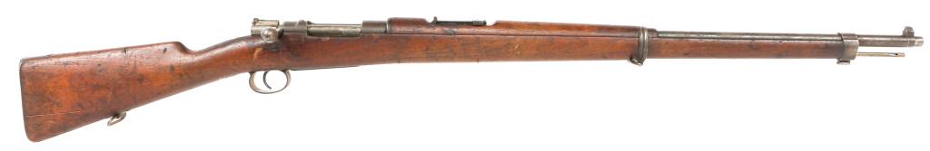 CHILEAN LOEWE MODEL 1895 7x57mm RIFLE: CHILEAN LOEWE MODEL 1895 7x57mm RIFLE Chilean Mauser model 1895 7x57mm / .308 Win rifle. Made in Berlin Germany by Ludwig Loewe Company. "G8177" Stamped on receiver. "G8204" stamped on bolt handle. "E
