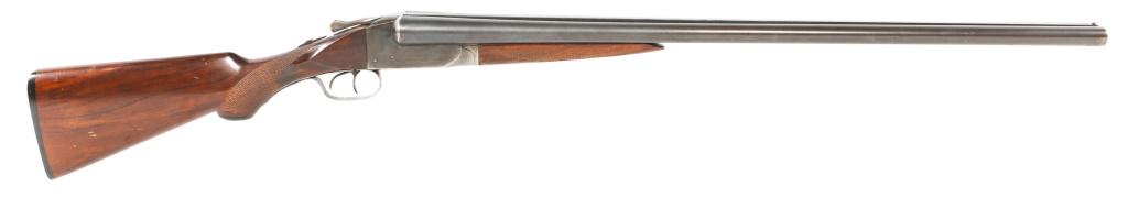 ITHACA FLUES 12 GAUGE SBS SHOTGUN: ITHACA FLUES 12 GAUGE SBS SHOTGUN Ithaca Flues 12 gauge side-by-side shotgun. Block stamped: "S" over "12." Caliber / Gauge: 12 Ga Barrel Length: 28" Serial Number: 326206