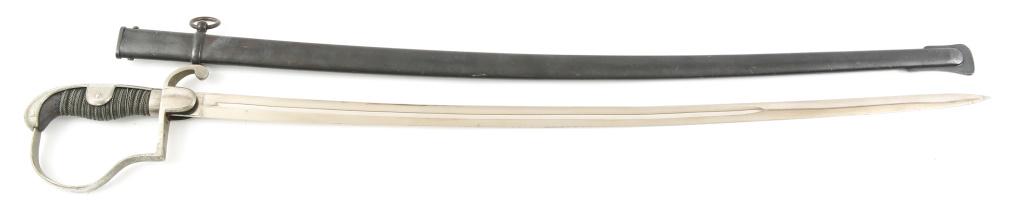 WWI GERMAN ARMY OFFICER DOVE HEAD PARADE SWORD: WWI GERMAN ARMY OFFICER DOVE HEAD PARADE SWORD WWI German Army officers dove head parade sword, with scabbard. Crown over shield with "Z" inside makers mark. Blade Length: 30.5" Overall Length: 35"
