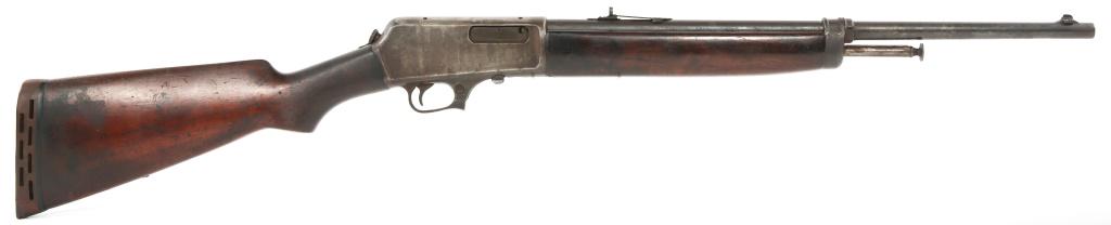 1917 WINCHESTER MODEL 1907.S.L. .351 CAL RIFLE: 1917 WINCHESTER MODEL 1907.S.L. .351 CAL RIFLE 1917 Winchester model 1907.S.L. .351 caliber semi-automatic rifle. No magazine. Walnut stock. Barrel reads: "nickel steel barrel" and "especially for smo