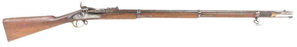 NEPALESE SNIDER ENFIELD .577 SNIDER LONG RIFLE: NEPALESE SNIDER ENFIELD .577 SNIDER LONG RIFLE Nepalese contract Snider Enfield .577 Snider "long" rifle. Measures 55" total length. English broad arrow markings throughout. Tag on rifle reads: "Redfi