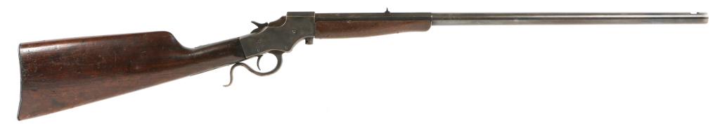 STEVENS A&T CO FALLING BLOCK .22 LONG RIFLE: STEVENS A&T CO FALLING BLOCK .22 LONG RIFLE Stevens A&T Co. falling block lever action rifle. April 17, 1894 patent date. K68 to lower tang. Caliber / Gauge: .22 LR Barrel Length: 22" Serial Number: K