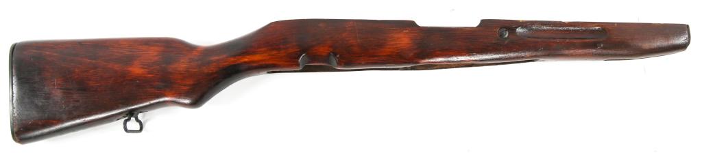 COLD WAR RUSSIAN TULA SKS RIFLE STOCK: COLD WAR RUSSIAN TULA SKS RIFLE STOCK Cold War era Russian Tula SKS wooden rifle stock. Tula stamp (arrow inside star) left side buttstock. Serial number 1801 stamped on left side buttstock, and old s
