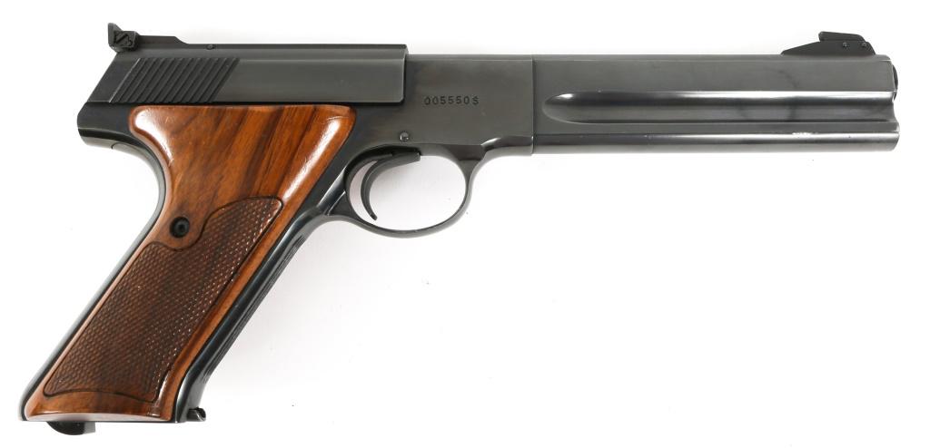 1969 COLT WOODSMAN MATCH TARGET .22 LR CAL PISTOL: 1969 COLT WOODSMAN MATCH TARGET .22 LR CAL PISTOL Colt Woodsman Match Target .22 LR pistol. Elliason adjustable sight. Caliber / Gauge: .22 LR Barrel Length: 6" Serial Number: 005550S