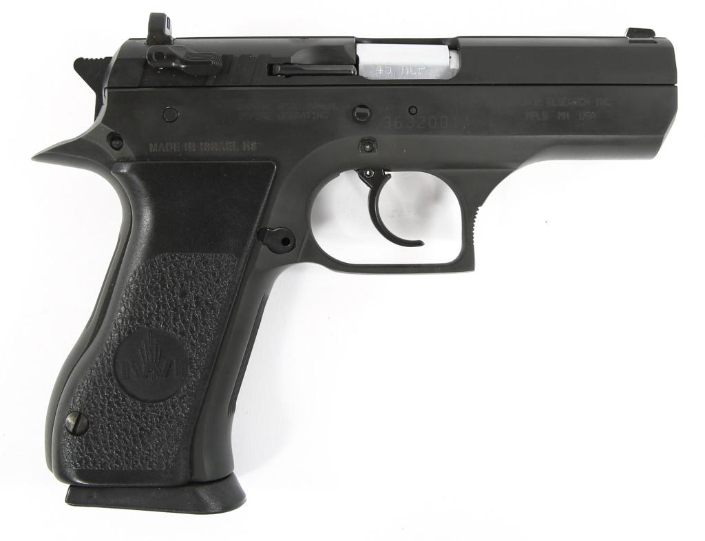 IWI DESERT EAGLE .45 ACP PISTOL: IWI DESERT EAGLE .45 ACP PISTOL Israel Weapon Industry Desert Eagle .45 ACP pistol, in original hard case with manual and paperwork. Blued finish. One magazine. Right side frame reads: "Made in Israel