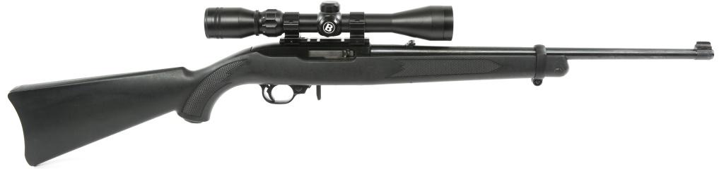 RUGER MODEL 10/22 SEMI-AUTO CARBINE .22 LR: RUGER MODEL 10/22 SEMI-AUTO CARBINE .22 LR Ruger Model 10/22 Semi-Automatic .22 LR Carbine with Bushnell 3-9X40mm scope affixed. One magazine. Caliber / Gauge: .22 LR Barrel Length: 18 1/2" Serial Num