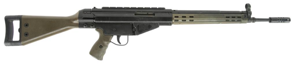 SPRINGFIELD ARMORY MODEL SAR-8 .308 WIN RIFLE: SPRINGFIELD ARMORY MODEL SAR-8 .308 WIN RIFLE Springfield Armory model SAR-8 .308 Win rifle. Green synthetic stock, with parkerized barrel. Muzzle brake installed. No magazine. Caliber / Gauge: .308 W