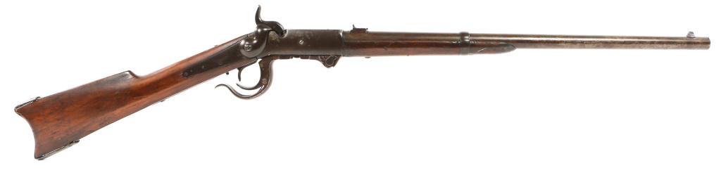 BURNSIDE MODEL 1864 .54 CALIBER CARBINE: BURNSIDE MODEL 1864 .54 CALIBER CARBINE Burnside Rifle Co. model .54 Burnside lever-action, falling block carbine. Walnut stock. Caliber / Gauge: .54 Burnside Barrel Length: 21" Serial Number: 14572