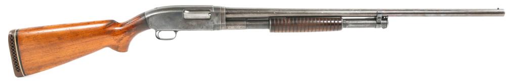 US WINCHESTER MODEL 12 SHOTGUN 12 GAUGE: US WINCHESTER MODEL 12 SHOTGUN 12 GAUGE Winchester Model 12 shotgun 12 GA. Marked "U.S." on receiver with ordnance marking. Serial numbers do not match. Magazine tube manufactured in 1930. Receiver ma