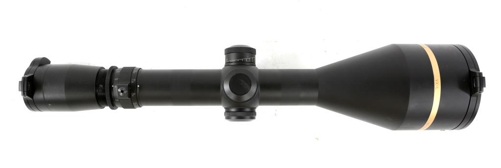 LEUPOLD VX-L 4.5-14x56MM RIFLE SCOPE: LEUPOLD VX-L 4.5-14x56MM RIFLE SCOPE Leupold VX-L 4.5-14x56mm rifle scope. Serial number 237773R. Flip back lens covers. Fine cross-hair. Second focal plane. Size / Gauge: 4.5-14X56MM
