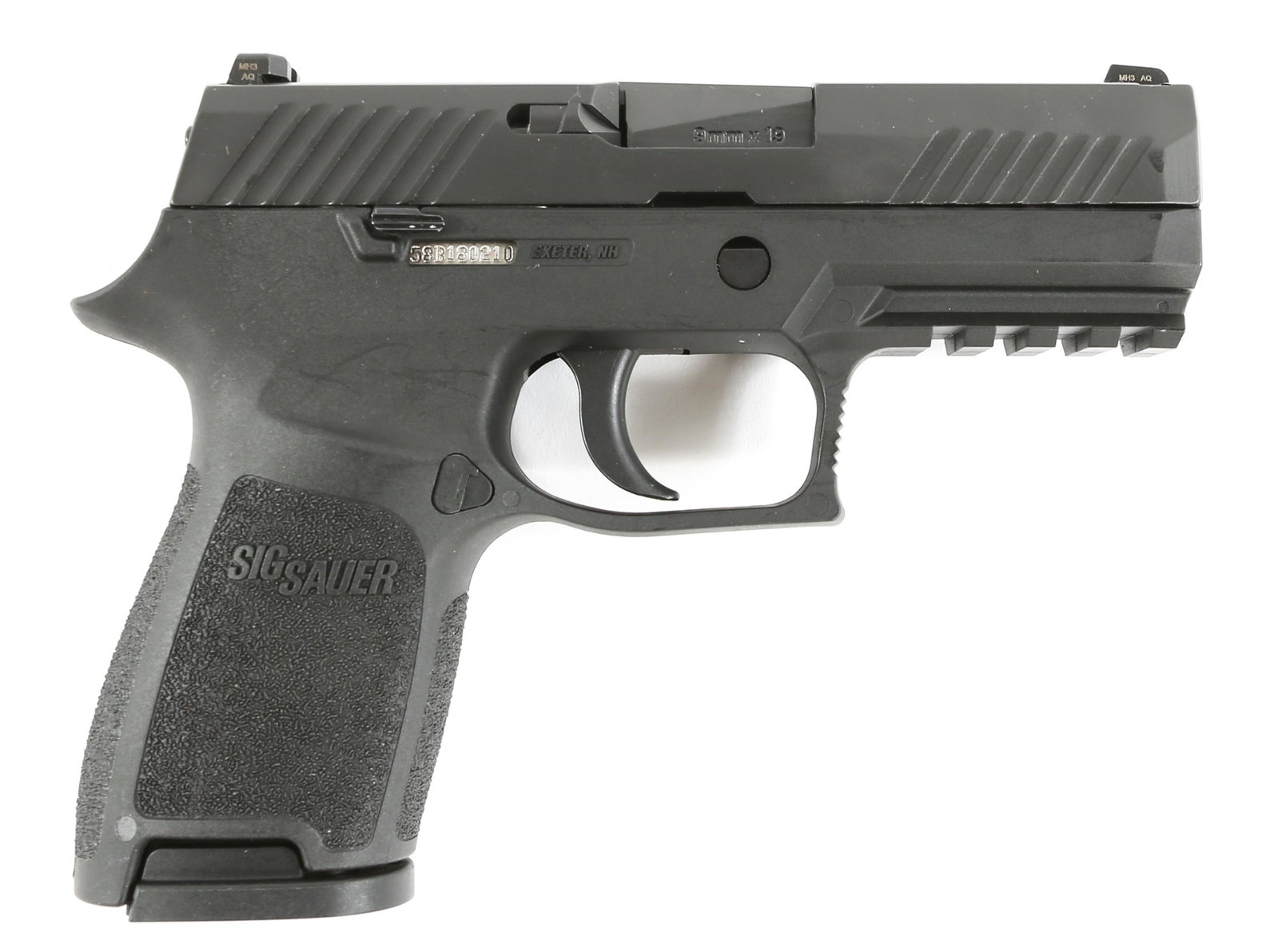 SIG SAUER P320C 9mm SEMI-AUTOMATIC PISTOL: SIG SAUER P320C 9mm SEMI-AUTOMATIC PISTOL Sig Sauer P320C-9mm semi-automatic pistol. Includes two magazines, and a right handed OWB holster. In original hard case with accessories. Caliber / Gauge: 9m