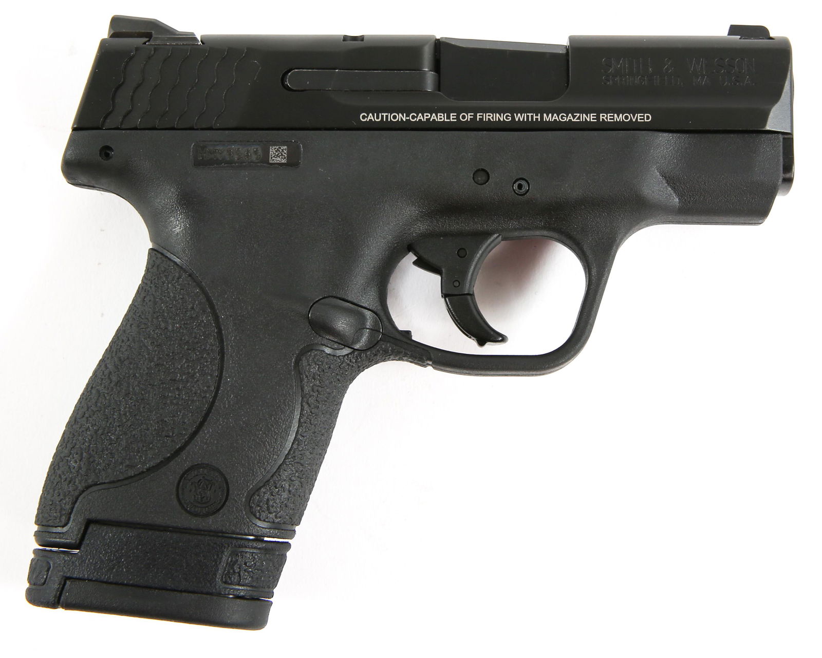 SMITH & WESSON MODEL M&P SHIELD 9mm PISTOL: SMITH & WESSON MODEL M&P SHIELD 9mm PISTOL Smith & Wesson model M&P Shield 9mm pistol, with thumb safety. Two magazines. Factory box and accessories. Caliber / Gauge: 9mm Barrel Length: 3" Serial Numb