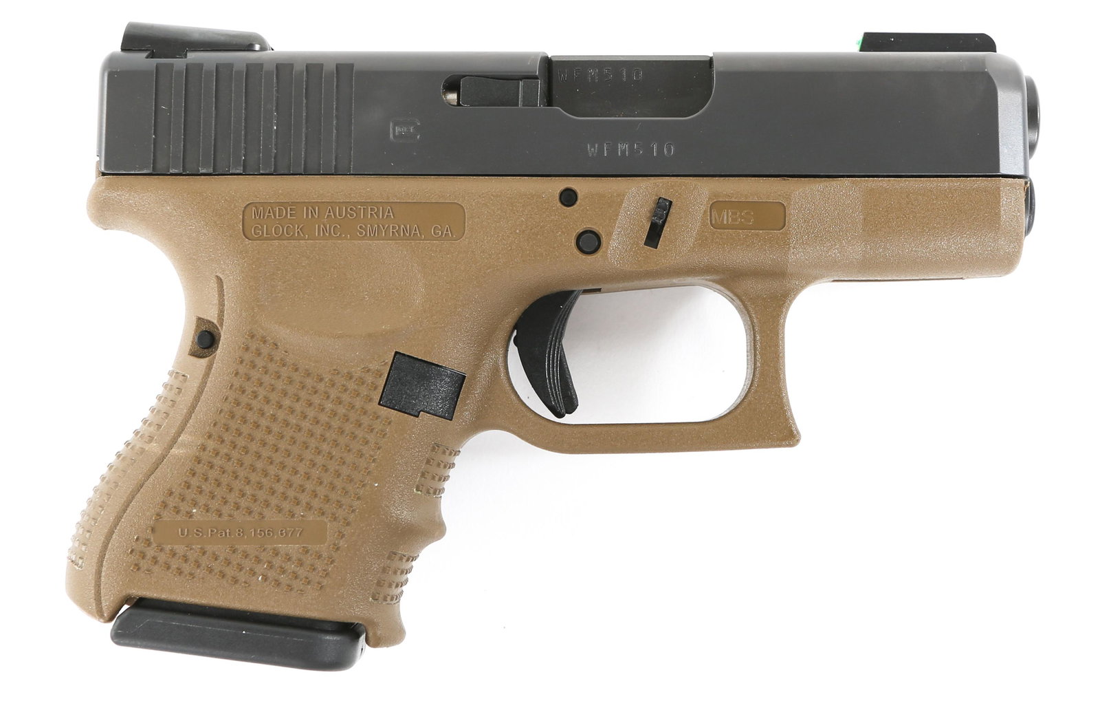 GLOCK MODEL 27 GEN 4 .40 S&W SUBCOMPACT PISTOL: GLOCK MODEL 27 GEN 4 .40 S&W SUBCOMPACT PISTOL Glock model 27 Gen 4 .40 S&W subcompact semi-automatic pistol. Green frame and parkerized slide. One magazine. Matching serial numbers. Caliber / Gauge: 