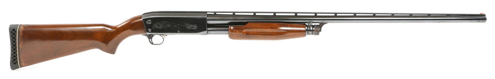 ITHACA MODEL 37 FEATHERLIGHT 12 GA SHOTGUN: ITHACA MODEL 37 FEATHERLIGHT 12 GA SHOTGUN Ithaca model 37 Featherlight 12 gauge pump-action shotgun. 2.75" chamber. Full choke. Vent-rib 30" barrel. Walnut stock, and blued finish. Duck, dog and phea