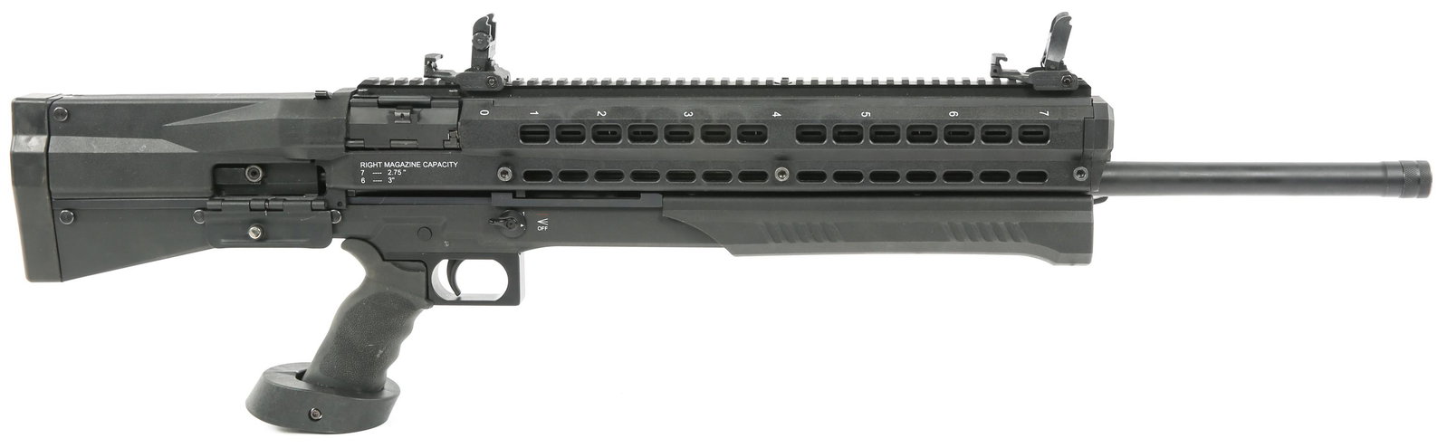 UTAS MODEL UTS-15 12 GA BULLPUP SHOTGUN: UTAS MODEL UTS-15 12 GA BULLPUP SHOTGUN Utas Model UTS-15 12 GA shotgun. Twin magazine tubes. 2.75" - 3" chamber. Barrel extension and cylinder choke included. After market grip. Red laser and flashli