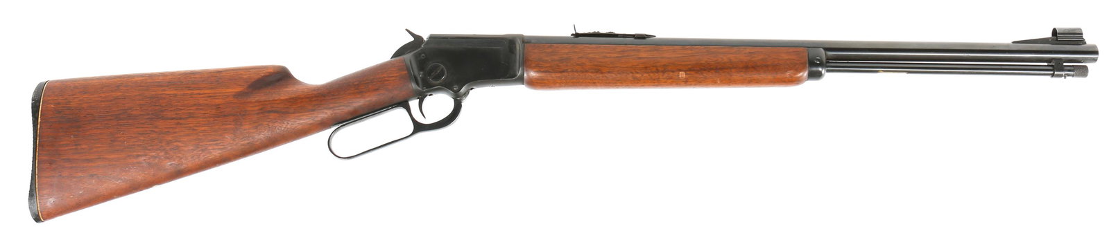 MARLIN MODEL 39A .22 CAL LEVER-ACTION RIFLE: MARLIN MODEL 39A .22 CAL LEVER-ACTION RIFLE Marlin model 39A .22 S-L-LR lever-action rifle. Walnut stock, and blued finish. Caliber / Gauge: .22 S-L-LR Barrel Length: 20.5" Serial Number: N9064