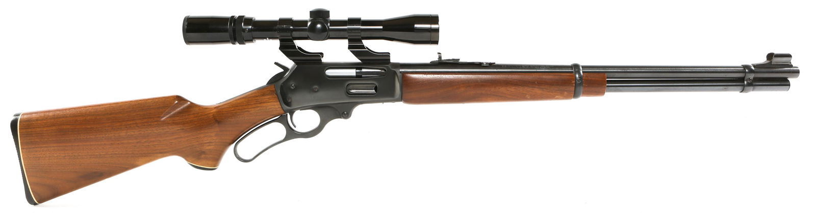MARLIN MODEL 336 .30-30 WIN LEVER-ACTION RIFLE: MARLIN MODEL 336 .30-30 WIN LEVER-ACTION RIFLE Marlin model 336 .30-30 Win lever-action rifle, with Bushnell Sharpshooter 3X-9X, 32mm scope. Walnut stock, and blued finish. Caliber / Gauge: .30-30 Win
