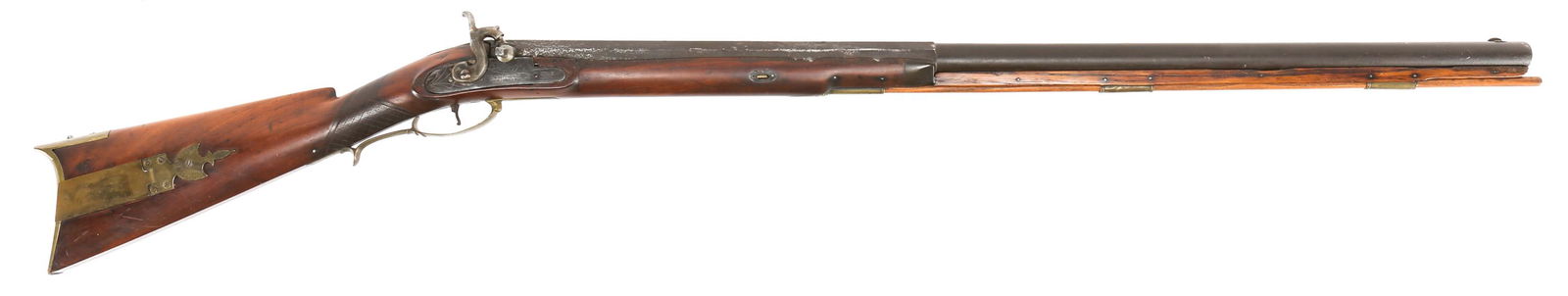 N. WHITING & CO .68 CALIBER PERCUSSION MUSKET: N. WHITING & CO .68 CALIBER PERCUSSION MUSKET N. Whiting & Co. .68 caliber percussion buck & ball musket. Cherry wood stock, with patchbox. Ramrod. Half octagonal barrel. Caliber / Gauge: .68 Barrel L