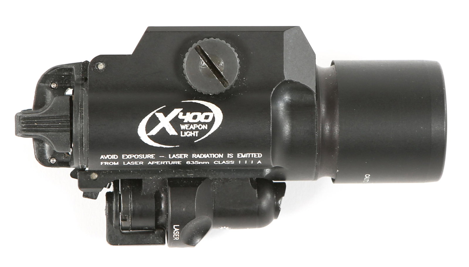 SUREFIRE X400 ULTRA HANDGUN WEAPON LIGHT: SUREFIRE X400 ULTRA HANDGUN WEAPON LIGHT Surefire X400 Ultra X400U-A-RD red laser weapon light.