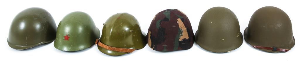 WORLD MILITARY COMBAT HELMET LOT OF 6: WORLD MILITARY COMBAT HELMET LOT OF 6 World Military combat helmet, lot of 6. Yugoslavia, Bulgaria, Czech, France.