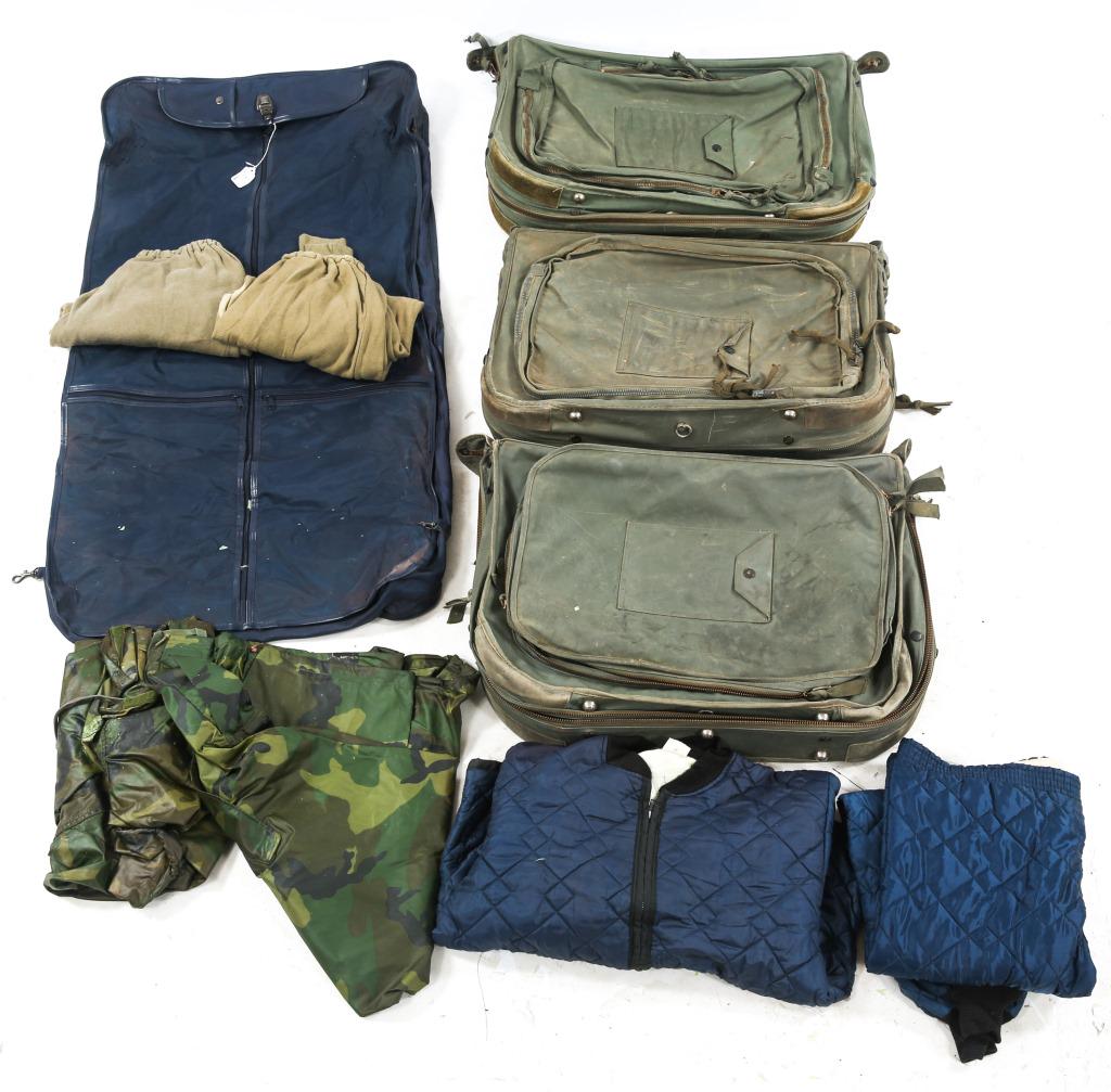 COLD WAR USAF UNIFORM CARRYING SUITCASE LOT: COLD WAR USAF UNIFORM CARRYING SUITCASE LOT Lot of USAF uniform carrying suitcase bags.