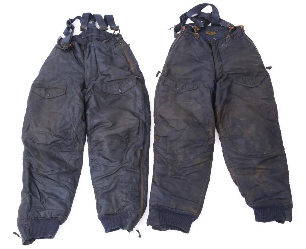 KOREAN WAR USAF AIRCREW FLIGHT TROUSERS F-1A LOT: KOREAN WAR USAF AIRCREW FLIGHT TROUSERS F-1A LOT Korean - Vietnam War era, USAF aircrew flight trousers, heavy type F-1A, both size 28. Size: 28