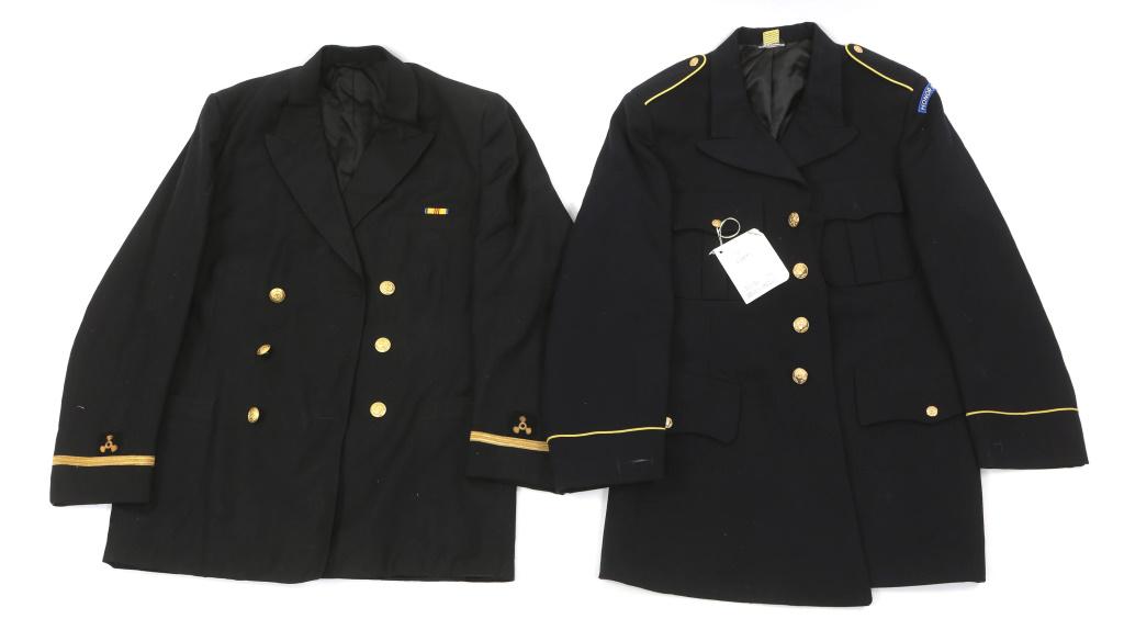 KOREAN WAR - PRESENT USN & US ARMY TUNIC LOT OF 2: KOREAN WAR - PRESENT USN & US ARMY TUNIC LOT OF 2 Korean War - present USN & US Army tunic lot of 2. Includes US Army Honor Guard, and USN Engineer tunics. Size: 40 Large